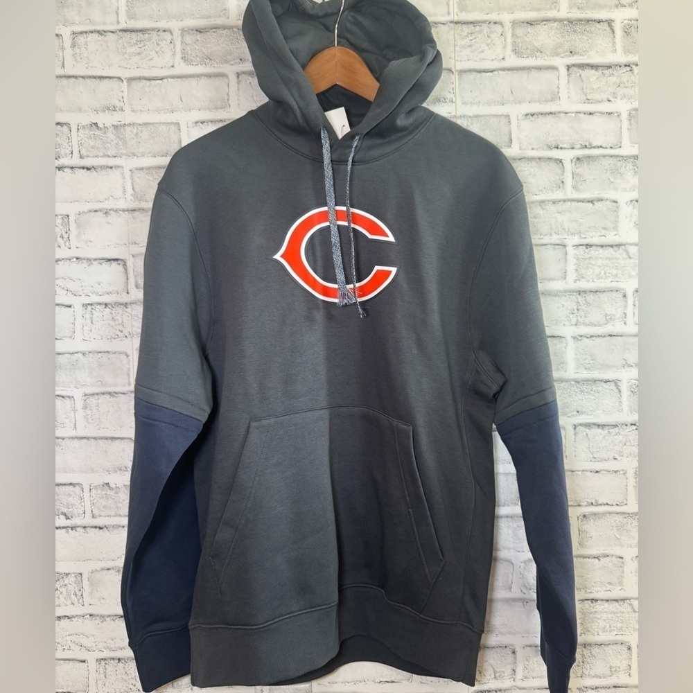 NWT! Men’s Nike Chicago Bears gray/navy “C” hoodie sweatshirt Size Small $85